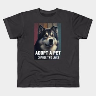 Adopt a pet - Change two lives Kids T-Shirt